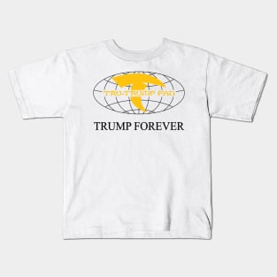 Tru-Trump Fan - Trump Forever (Black & Yellow on White) Kids T-Shirt